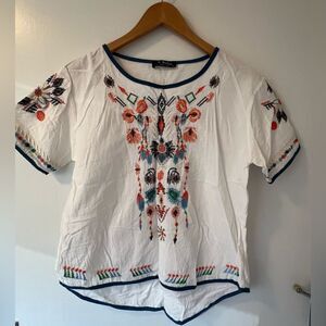 Embroidered peasant shirt